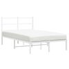vidaXL Metalni okvir za krevet s uzglavljem bijeli 120 x 190 cm