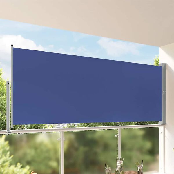 vidaXL Uvlačiva bočna tenda za terasu 140 x 300 cm plava