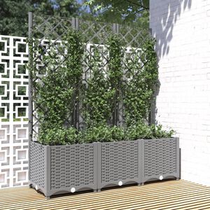vidaXL Vrtna sadilica s re&scaron;etkom svjetlosiva 120 x 40 x 136 cm PP