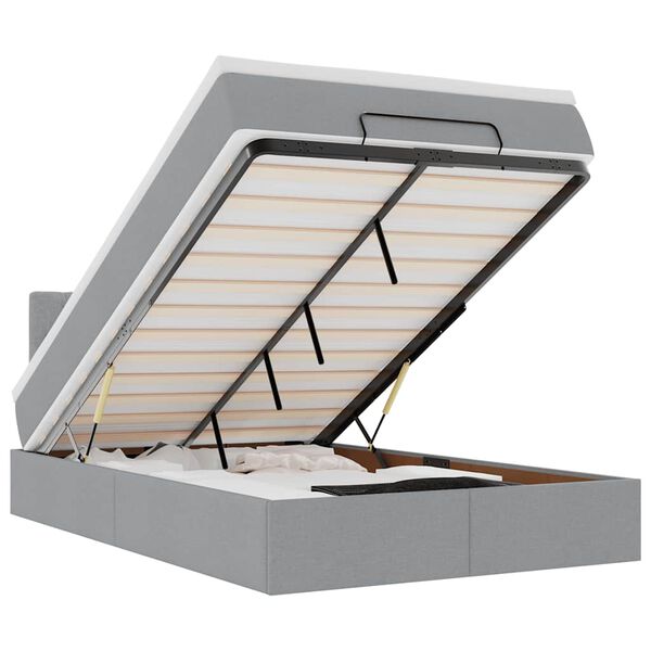 vidaXL Otomanski krevet s madracem svijetlosivi 120x200 cm tkanine