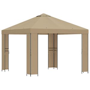 vidaXL Gazebo 3 x 3 m Bež Poliester i čelik 190 gsm