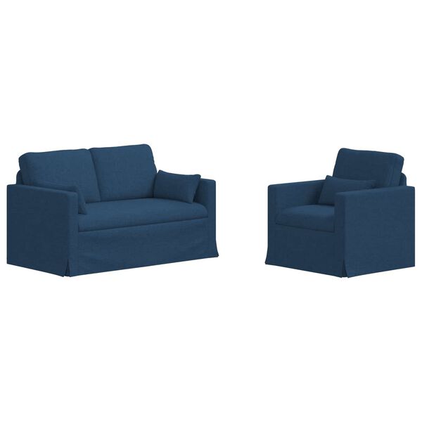 vidaXL Sofa 2 pcs Plava 139 x 78 x 80 cm tkanina