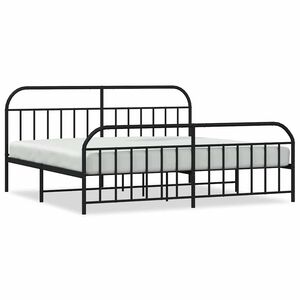 vidaXL Metalni okvir kreveta uzglavlje i podnožje crni 193x203 cm