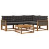 vidaXL Set vanjskih sofa s jastukom 5 pcs Prirodna i crna