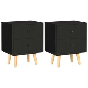 vidaXL Noćni ormarići 2 kom crni 40 x 30 x 50 cm od masivne borovine