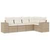 vidaXL 5-dijelni vrtni set sofa s jastucima bež od poliratana