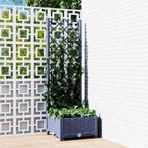 vidaXL Vrtna žardinjera s re&scaron;etkom plavo-siva 40x40x121,5 cm PP