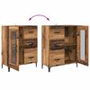 vidaXL Highboard Zidne Staro drvo 69,5 x 34 x 180 cm Konstruirano drvo