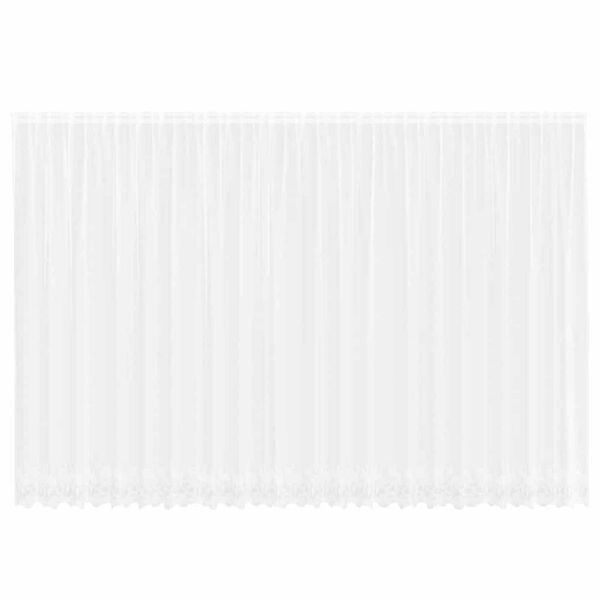 vidaXL Čipkasta zavjesa sa zavjesama Bijelo 240 x 600 cm Poliester