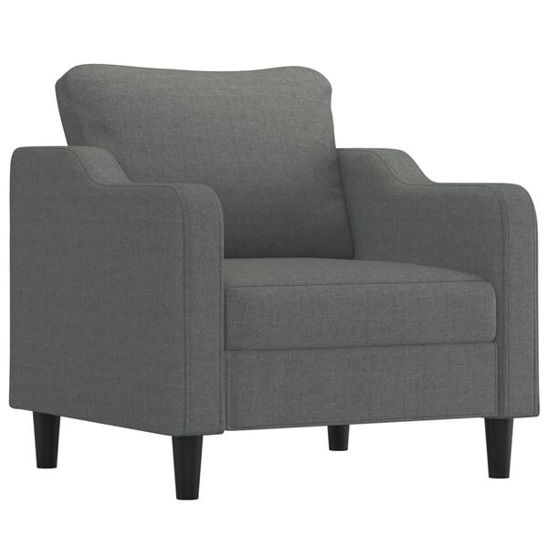 vidaXL 4-dijelni set sofa s jastucima tamnosivi od tkanine
