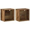 vidaXL Floating Shelf with LED Light 2 kom. Smeđa 40 x 28,5 x 40 cm