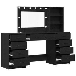 vidaXL Toaletni stol 3 kom. Crni hrast 78,5 x 41 x 135 cm