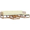 vidaXL Set vanjskih sofa s jastukom 6 pcs Prirodna i krem