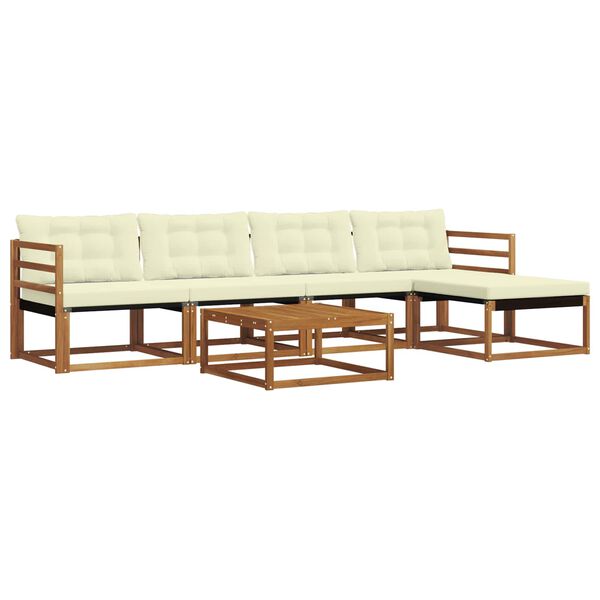 vidaXL Set vanjskih sofa s jastukom 6 pcs Prirodna i krem