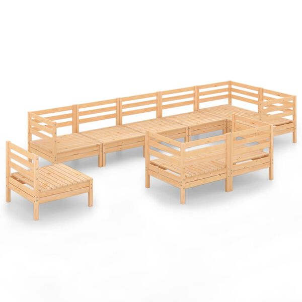 vidaXL 9-dijelna vrtna garnitura od masivne borovine