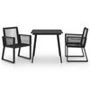 vidaXL 3-dijelni vrtni blagovaonski set od PVC ratana crni