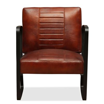 vidaXL Lounge stolica od prave kože smeđa