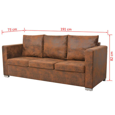 vidaXL 3-dijelni set sofa od umjetne brušene kože