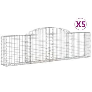 vidaXL Lučne gabionske ko&scaron;are 5 kom 300x30x80/100 cm pocinčano željezo
