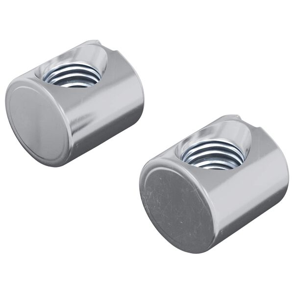 vidaXL Bačvaste matice 2 pcs Srebrno M6 x 12 mm Metal