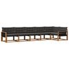 vidaXL Set vanjskih sofa s jastukom 6 pcs Prirodna i crna