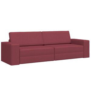 vidaXL Krevet na razvlačenje Vinska crvena 245 x 78 x 77 cm tkanina