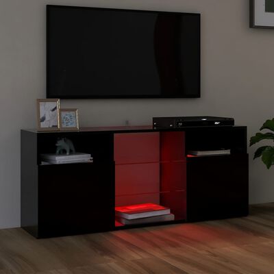 vidaXL TV ormarić s LED svjetlima crni 120 x 30 x 50 cm