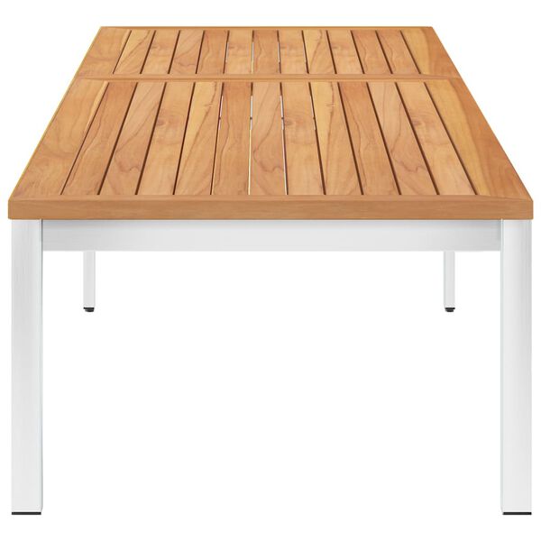 vidaXL Ležaljka s jastukom od masivne tikovine i nehrđajućeg čelika