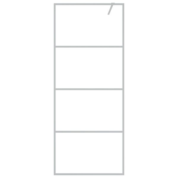 vidaXL Pregrada za tuš srebrna 80 x 195 cm s prozirnim staklom ESG