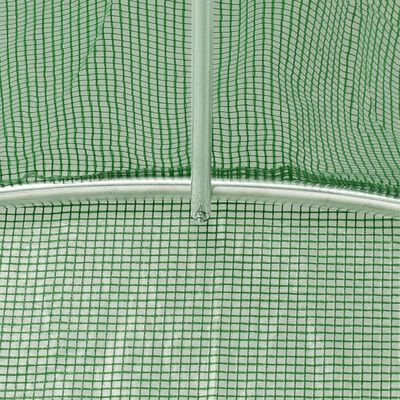 vidaXL Plastenik s čeličnim okvirom zeleni 12 m² 6 x 2 x 2,85 m