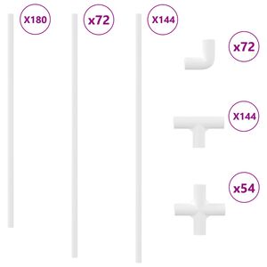vidaXL PVC Cijev 29 pcs Bijelo Mterialpp i PE