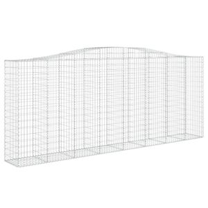 vidaXL Gabionska ko&scaron;ara s lukom 400x50x160/180 cm pocinčano željezo
