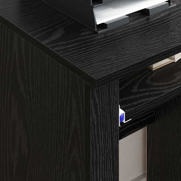 vidaXL Stol s kotačićima Crni hrast 91 x 50 x 77 cm Konstruirano drvo