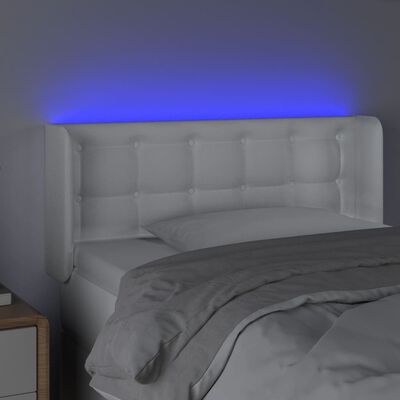 vidaXL LED uzglavlje bijelo 103x16x78/88 cm od umjetne kože