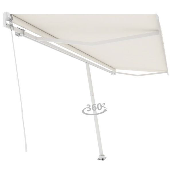 vidaXL Samostojeća tenda na ručno uvlačenje 500 x 300 cm krem