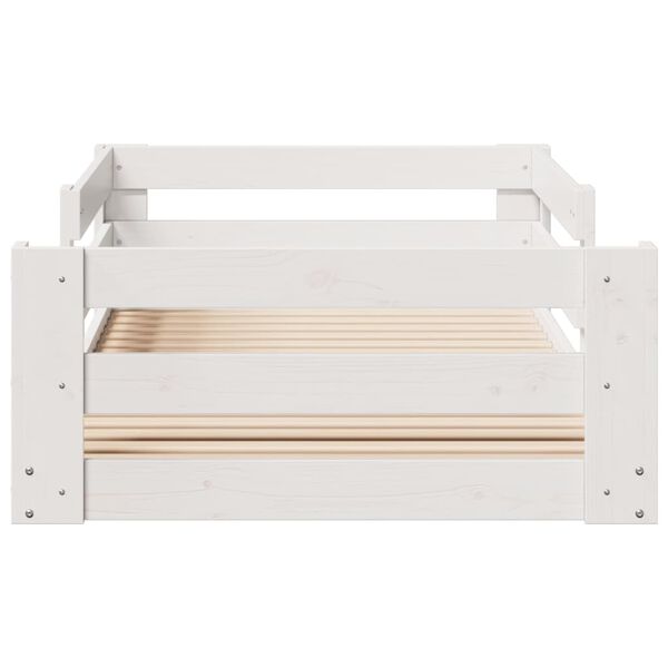 vidaXL Okvir kreveta bez madraca bijeli 90 x 200 cm masivna borovina