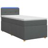 vidaXL Krevet s box springom, madracem i LED-om Tamnosiva 90 x 190 cm