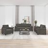 vidaXL 3-dijelni set sofa s jastucima tamnosivi bar&scaron;unasti