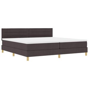 vidaXL LED Box Spring Krevet Tamno smeđa 200 x 200 cm tkanina