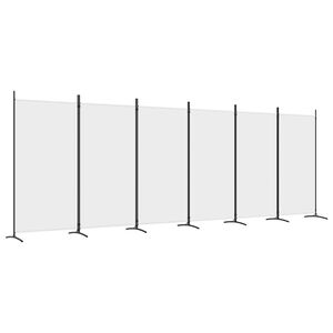 vidaXL Sobna pregrada s 6 panela bijela 520x180 cm od tkanine