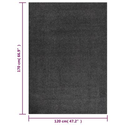 vidaXL Čupavi tepih s visokim vlaknima antracit 120x170 cm