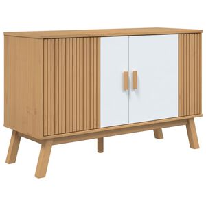 vidaXL Komoda OLDEN bijelo-smeđa 114x43x73,5 cm od masivne borovine