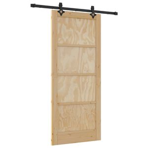 vidaXL Klizna vrata ORKDAL 86 x 198,5 cm Masivna borovina Prirodna