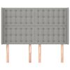 vidaXL Uzglavlje s u&scaron;ima svjetlosivo 147x16x118/128 cm od tkanine