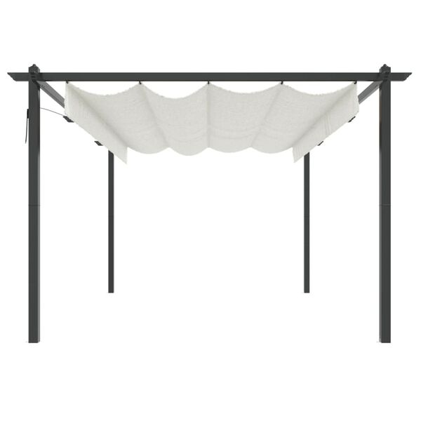 vidaXL Vrtna sjenica s pomičnim krovom 4 x 3 m krem