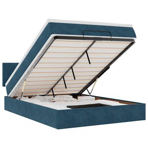 vidaXL Otomanski krevet s madracem tamnoplavi 140x190 cm bar&scaron;unasti