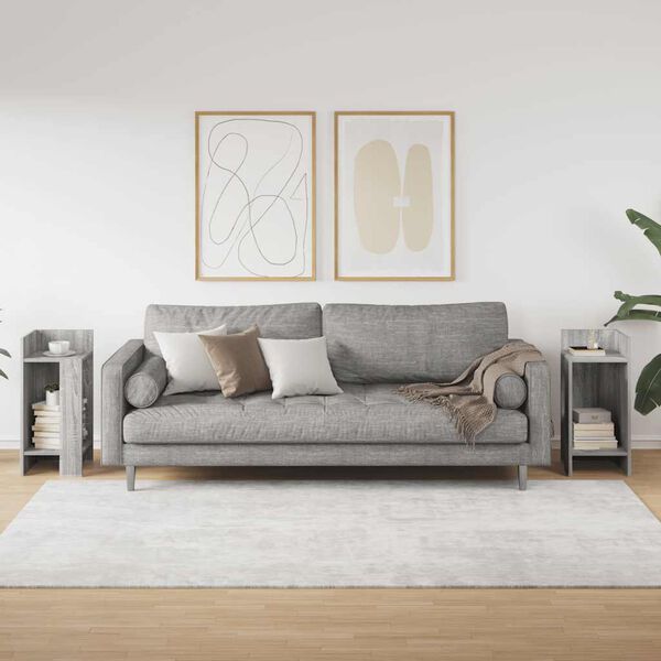 vidaXL Pomoćni stolići 2 kom s policom boja sivog hrasta 25,5x27x60 cm