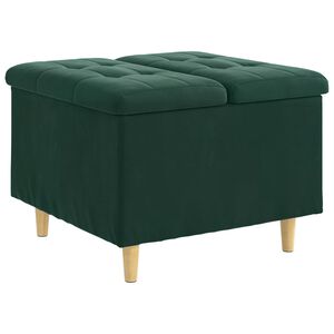 vidaXL Otoman s pohranom Tamnozelena 60 x 60 x 45 cm Bar&scaron;un