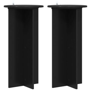 vidaXL Stalak za biljke 2 pcs Crna 40 x 40 x 80 cm Konstruirano drvo