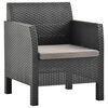 vidaXL Vrtna stolica s jastukom antracit boje 63x65x76 cm PP ratan